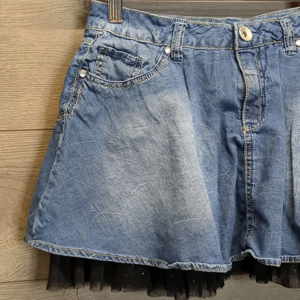 Justice Stretch Denim Skort Girls Size 14 Regular